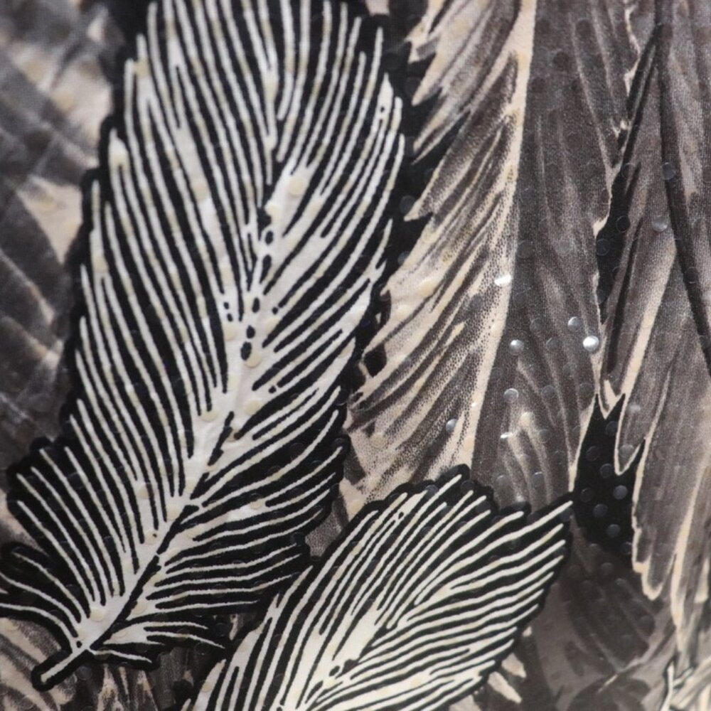 Alfani Large Black Tan Feather Pattern Shirt Sleeveless Size 2X - Picture 4 of 7